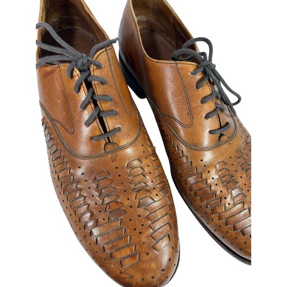 Cole Haan Woven Leather Design Oxford Loafer Shoes - Picture 6 of 9